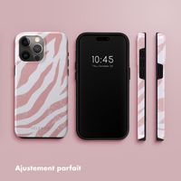 Selencia Coque arrière Vivid Apple iPhone 15 Pro Max - Colorful Zebra Old Pink