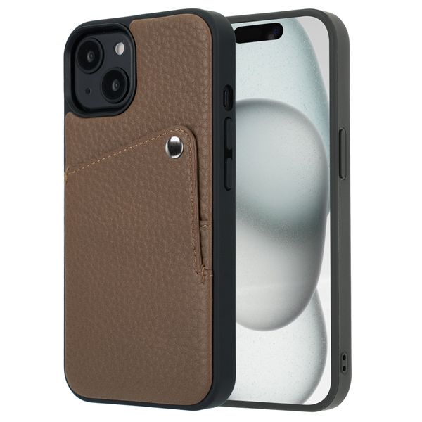 Selencia Coque Riva avec porte-cartes Apple iPhone 15 - Mocha Brown