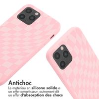 imoshion Coque design en silicone avec cordon iPhone 12 (Pro) - Retro Pink