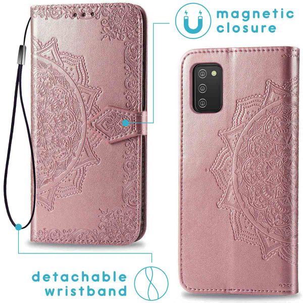 imoshion Etui de téléphone portefeuille Mandala Samsung Galaxy A03s - Rose or