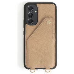 Dutchies Coque avec porte-cartes Samsung Galaxy A54 - Cordon de téléphone non inclus - Beige