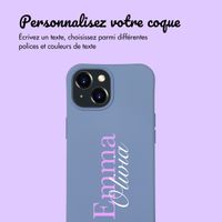 Coque de couleur personnalisée MagSafe avec cordon amovible  et nom iPhone 15 - Ash Blue