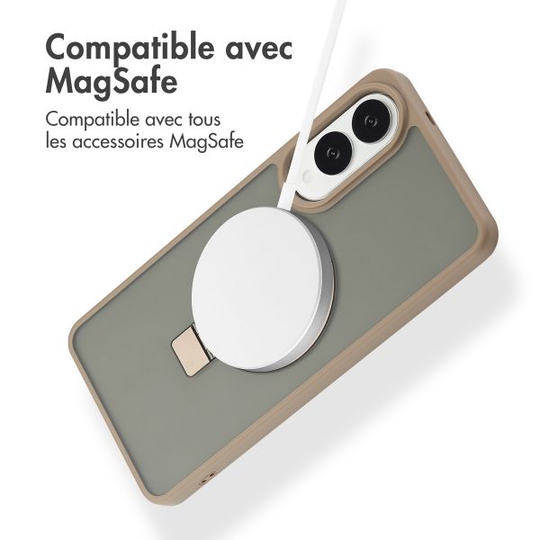 Accezz Coque Ring Stand avec MagSafe Samsung Galaxy S25 Edge - Marron