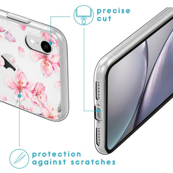 imoshion Coque Design iPhone Xr - Fleur - Rose