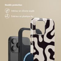 Selencia Coque arrière Vivid Tough avec MagSafe iPhone 16 Pro Max - Art Wave Black