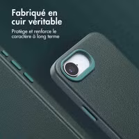 Accezz Coque arrière en cuir avec MagSafe Apple iPhone 16e - Cedar Green