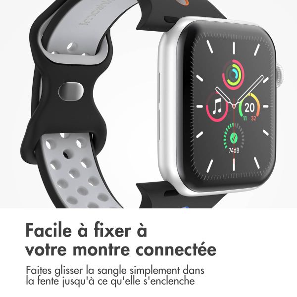 imoshion Bracelet sport⁺ Apple Watch Series 1 á 9 / SE (38/40/41 mm) | Series 10 / 11 (42 mm) - Taille S/M - Black Rainbow