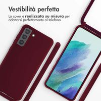 imoshion Coque en silicone avec cordon Samsung Galaxy S21 FE - Rouge foncé