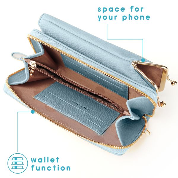 imoshion Sac téléphone en cuir végan Crossbody - Bleu