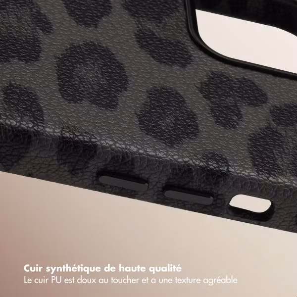 Selencia Coque Sabi imprimé panthère avec MagSafe Apple iPhone 12 (Pro) - Midnight Black