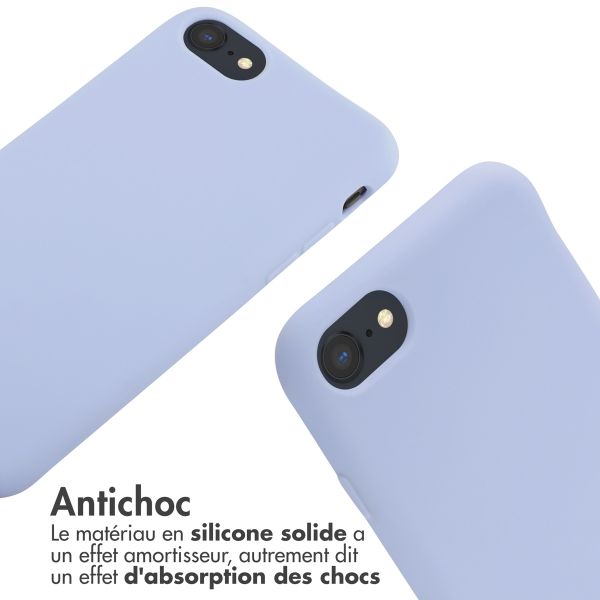 imoshion Coque en silicone avec cordon Apple iPhone SE (2022 / 2020) / 8 / 7 - Violet