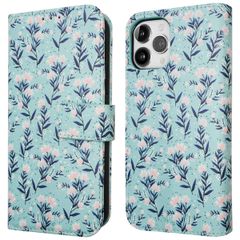 imoshion Étui de télephone portefeuille Design Apple iPhone 12 (Pro) - Blue Flowers