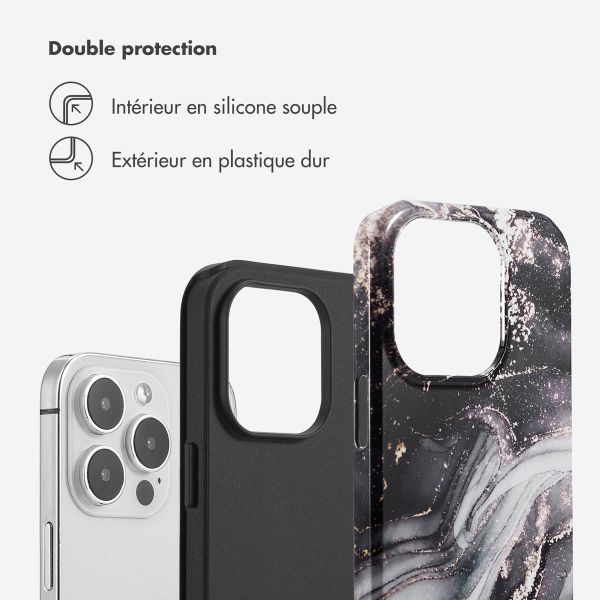 Selencia Coque arrière Vivid Tough iPhone 14 Pro - Chic Marble Black