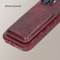 Selencia Porte-cartes Croco avec MagSafe - Burgundy