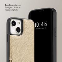 Selencia Coque arrière avec cordon et porte-cartes Nova iPhone 13 - Beige