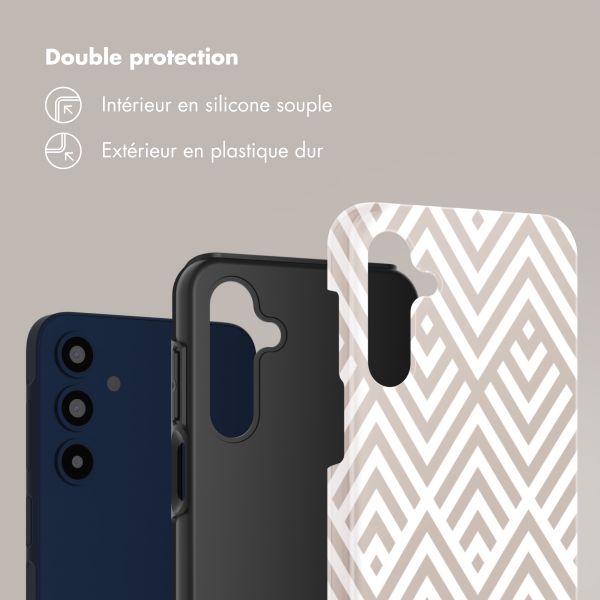 Selencia Coque arrière Vivid Tough Samsung Galaxy A16 - Beige Zigzag