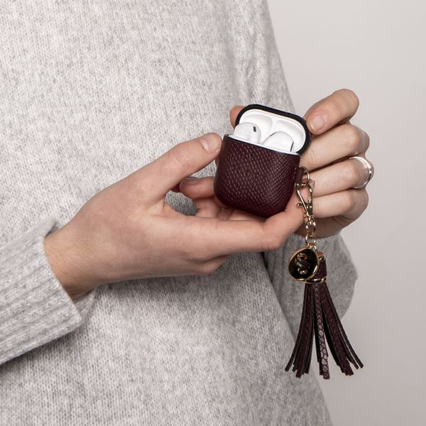 Selencia Coque Serpent Yara Apple AirPods 1 / 2 - Rouge foncé