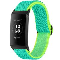 imoshion Bracelet en nylon élastique Fitbit Charge 3 / 4 - Green & Yellow