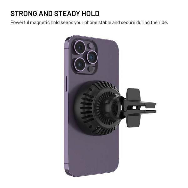 Fixed MagCool - Support de téléphone de voiture - Grille de ventilation - MagSafe - Chargeur sans fil - Noir