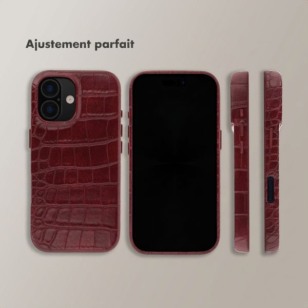 Selencia Coque arrière Croco avec MagSafe Apple iPhone 17 - Burgundy