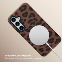 Selencia Coque Sabi imprimé panthère avec MagSafe Samsung Galaxy S25 - Mocha Brown
