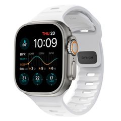 Nomad Bracelet Sport FKM Apple Watch Series 1 á 10 / SE / Ultra (2) (44/45/46/49 mm) - Blanc