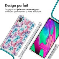 imoshion Coque Design avec cordon Samsung Galaxy A40 - Jellyfish Watercolor