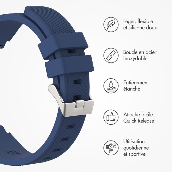 imoshion Bracelet en silicone souple - Connexion universelle 22 mm - Bleu foncé