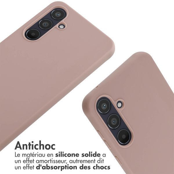 imoshion Coque en silicone avec cordon Samsung Galaxy A55 - Sand Pink