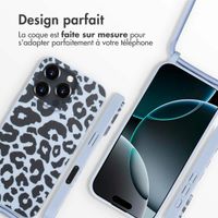 imoshion Coque design en silicone avec cordon Apple iPhone 16 Pro Max - Animal Lila