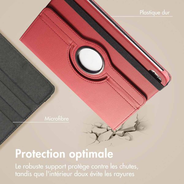 imoshion Coque tablette rotatif à 360° Apple iPad 11 (2025) 11 pouces A16 / iPad 10 (2022) 10.9 pouces - Rouge foncé
