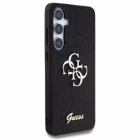 Guess Coque 4G Metal Logo Glitter Samsung Galaxy S25 - Noir