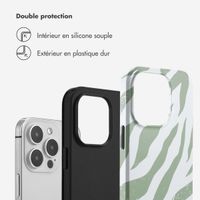 Selencia Coque arrière Vivid Apple iPhone 14 Pro - Colorful Zebra Sage Green