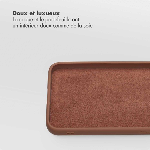 Selencia Étui portefeuille amovible Olyn avec MagSafe Samsung Galaxy S24 / S25 - Marron