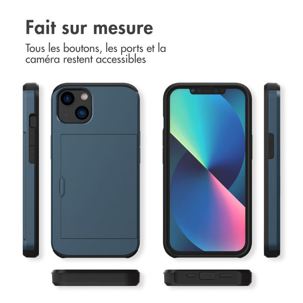 imoshion Coque arrière avec porte-cartes Apple iPhone 13 - Bleu foncé