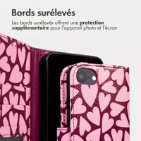 imoshion Étui de télephone portefeuille Design Apple iPhone SE (2022 / 2020) / 8 / 7 / 6(s) - Hearty Blush