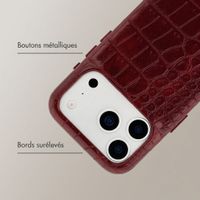 Selencia Coque arrière Croco avec MagSafe Apple iPhone 17 Pro - Burgundy