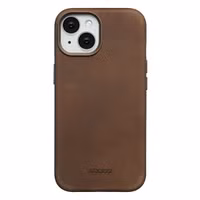 Accezz Coque MagSafe en cuir vintage Apple iPhone 15 - Rustic Brown