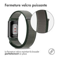 imoshion Bracelet en nylon le Fitbit Charge 5 / Charge 6 - Taille S - Gris foncé