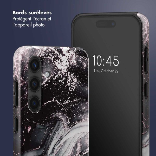Selencia Coque arrière Vivid Samsung Galaxy S24 - Chic Marble Black
