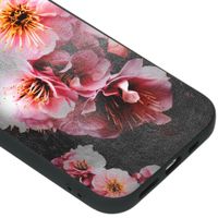 imoshion Coque Design iPhone 12 (Pro) - Fleur - Rose / Noir