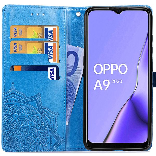 Etui de téléphone portefeuille Mandala Oppo A5/A9 (2020)