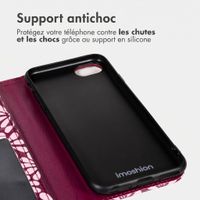 imoshion Étui de télephone portefeuille Design Apple iPhone SE (2022 / 2020) / 8 / 7 / 6(s) - Bloom Love Blush