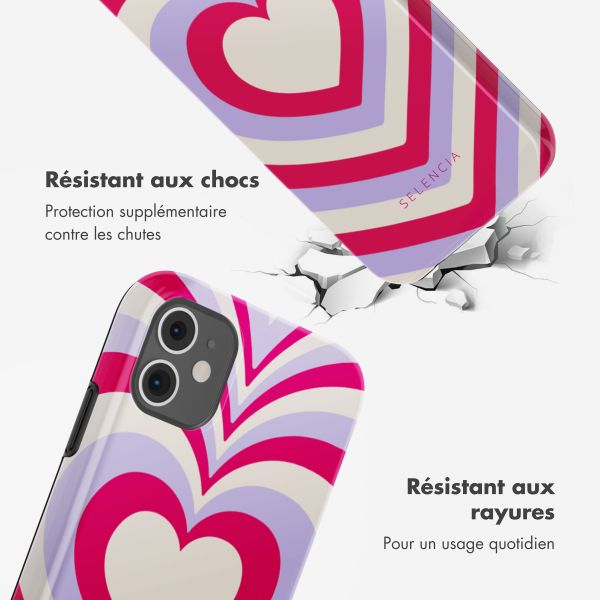 Selencia Coque arrière Vivid Apple iPhone 11 - Double Hearts Rubine Red Lilac