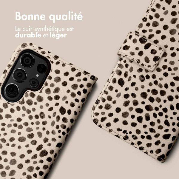 imoshion Étui de téléphone portefeuille Design Samsung Galaxy S24 Ultra - Black And White Dots