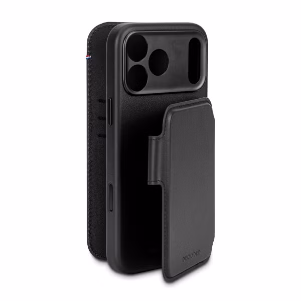 Decoded Portefeuille détachable 2 en 1 en cuir MagSafe Apple iPhone 17 Pro Max - Noir