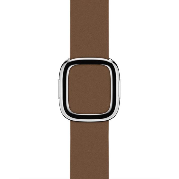 Apple Bracelet Leather Band Modern Buckle Apple Watch Series 1 t/m 9 / SE (38/40/41 mm) | Series 10 / 11 (42 mm) - Taille M - Marron