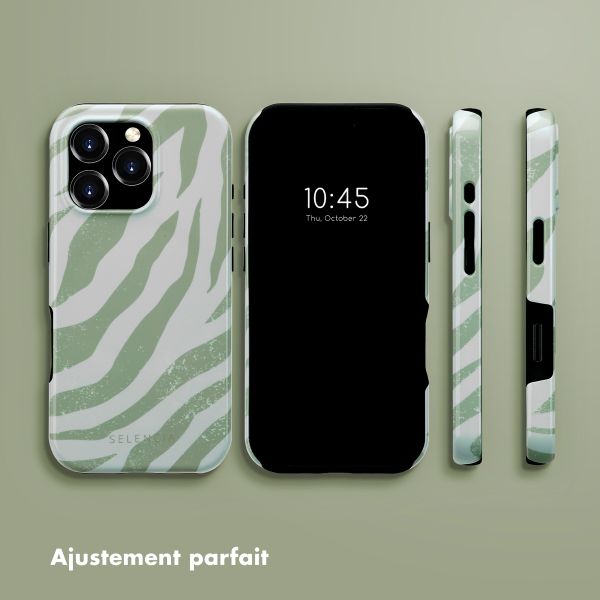 Selencia Coque arrière Vivid avec MagSafe Apple iPhone 16 Pro - Colorful Zebra Sage Green