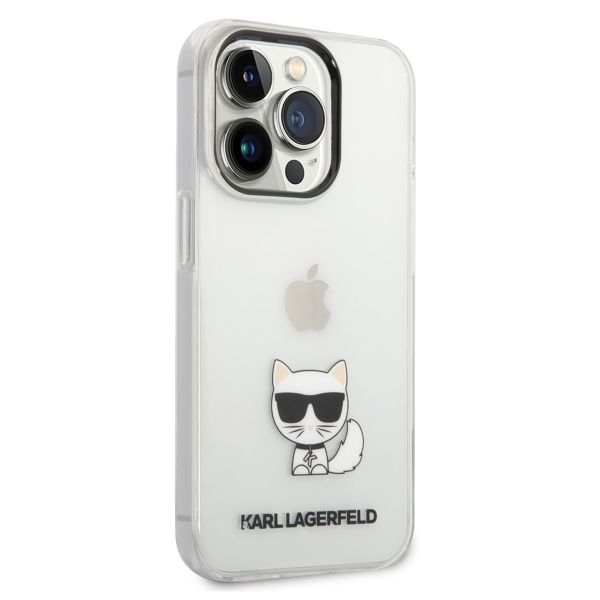 Karl Lagerfeld Coque arrière rigide Choupette iPhone 14 Pro - Transparent