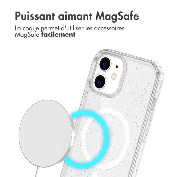 imoshion Coque Pailletée avec MagSafe Apple iPhone 12 (Pro) - Paillettes Transparent